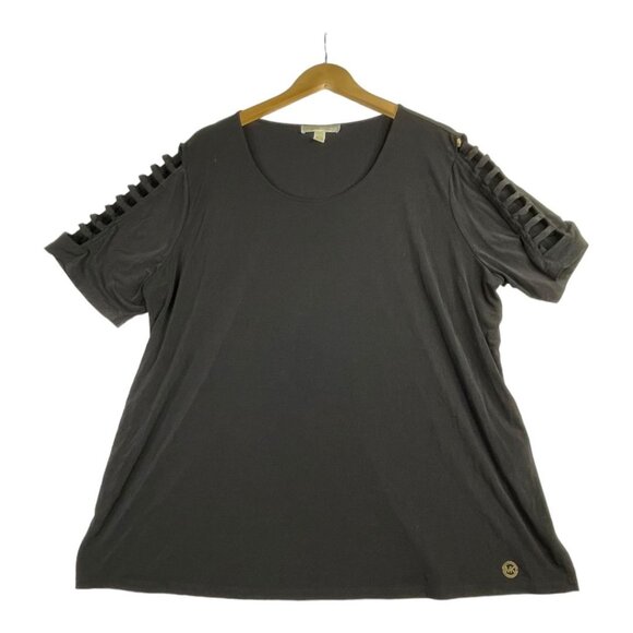 Michael Kors Short Sleeve Blouse size 2X‎ Black - Picture 1 of 7